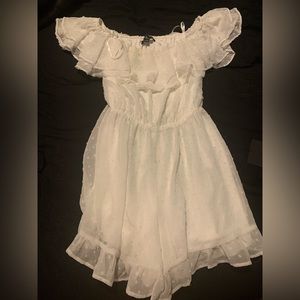 Lulus white off the shoulder romper xs